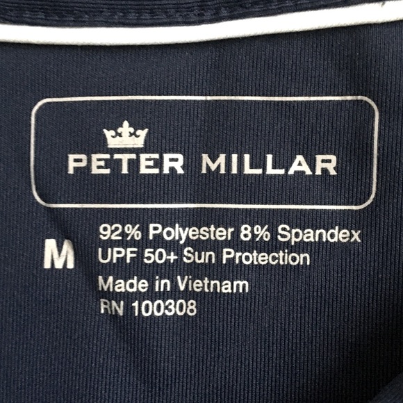 Peter Millar Golf Banded Sport Sleeveless Button Golf Shirts in Navy Blue Medium - Picture 15 of 17